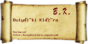 Bulyáki Klára névjegykártya