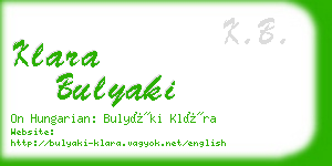 klara bulyaki business card